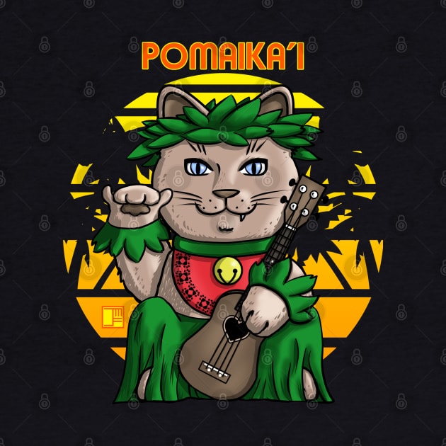 Maneki Neko Hula Girl Cat Pomaika'i by jasonyerface